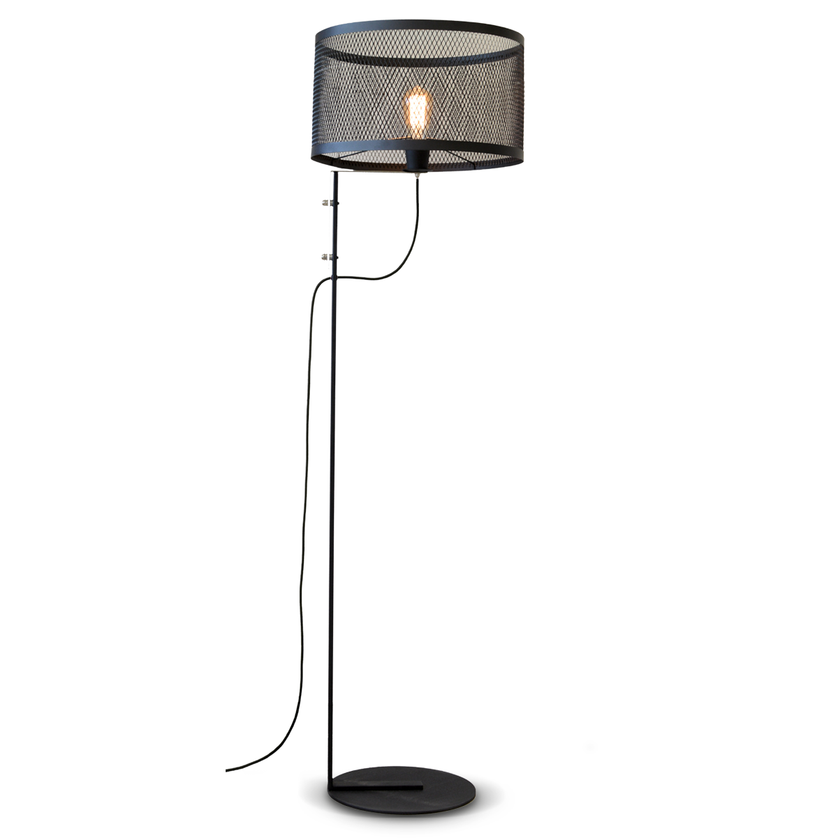 LAMPARA DE PIE NEGRO MICRO BASE Ø32CM