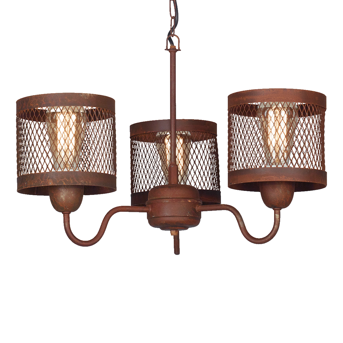 ARAÑA 3L BRAZO LAT ACERO CON PANT DE TELA BL Ø15CM H13CM