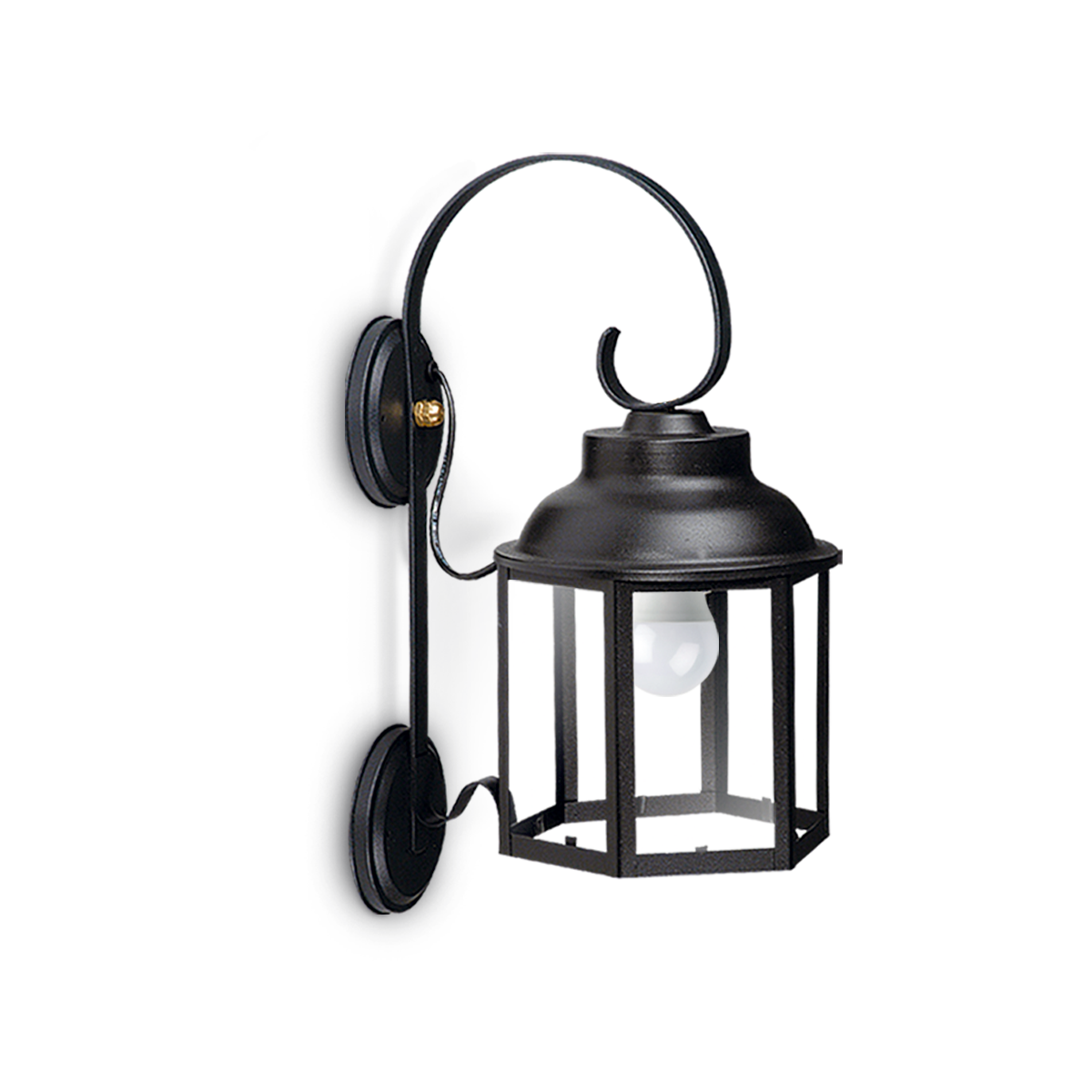 FAROL HEXAGONAL CON MENSULA COLONIAL FIJA