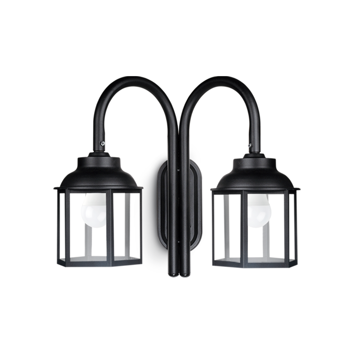 FAROL HEXAGONAL CON SOPORTE PARED 2L