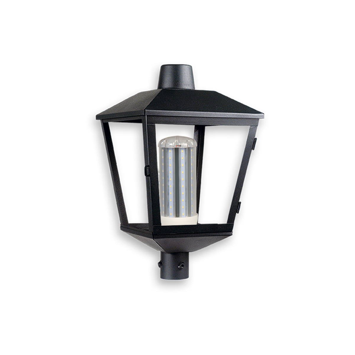 FAROLA CON BASE PARA COLUMNA Y ABERTURA LATERAL