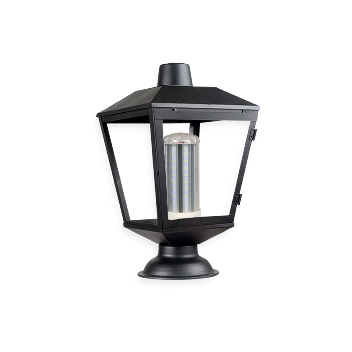 FAROLA CON BASE PARA PILAR Y ABERTURA LATERAL