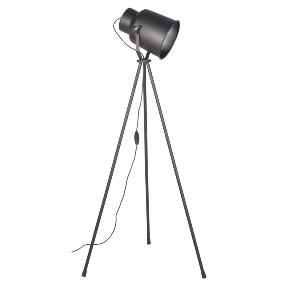 LÁMPARA DE PIE TRÍPODE METALICA