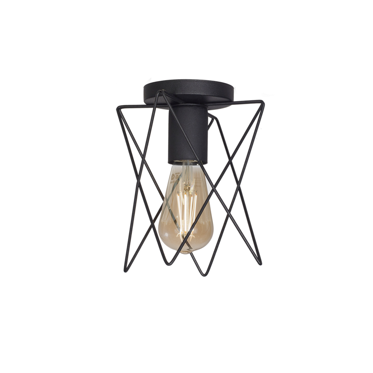 APLIQUE DE TECHO JAULA ESTRELLA MINI 1L BASE 100MM