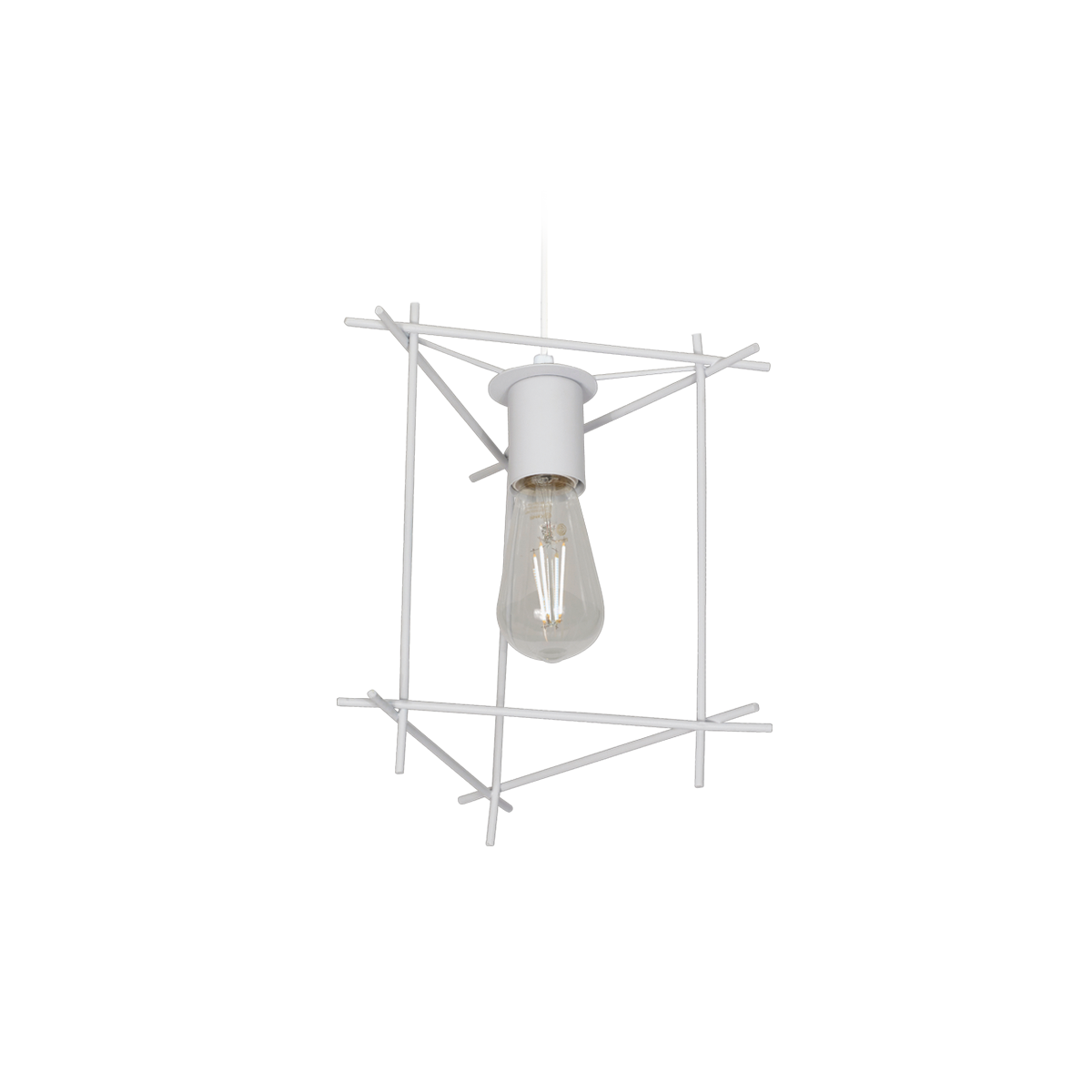 COLGANTE ALAMBRE TRIANGULO 1 LUZ NEGRO