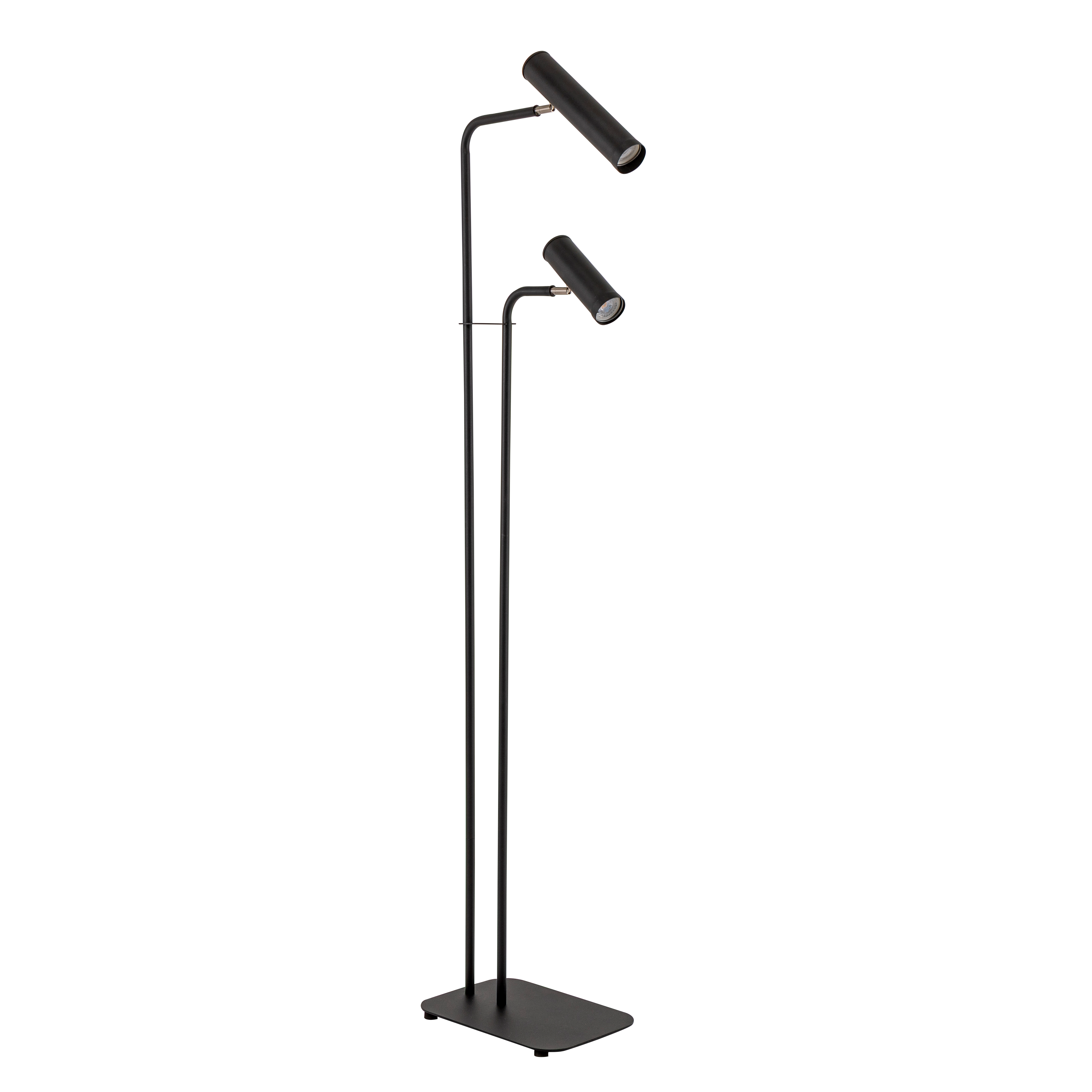 LAMPARA PIE C/ PANTALLA TUBO METAL DOBLE 2L