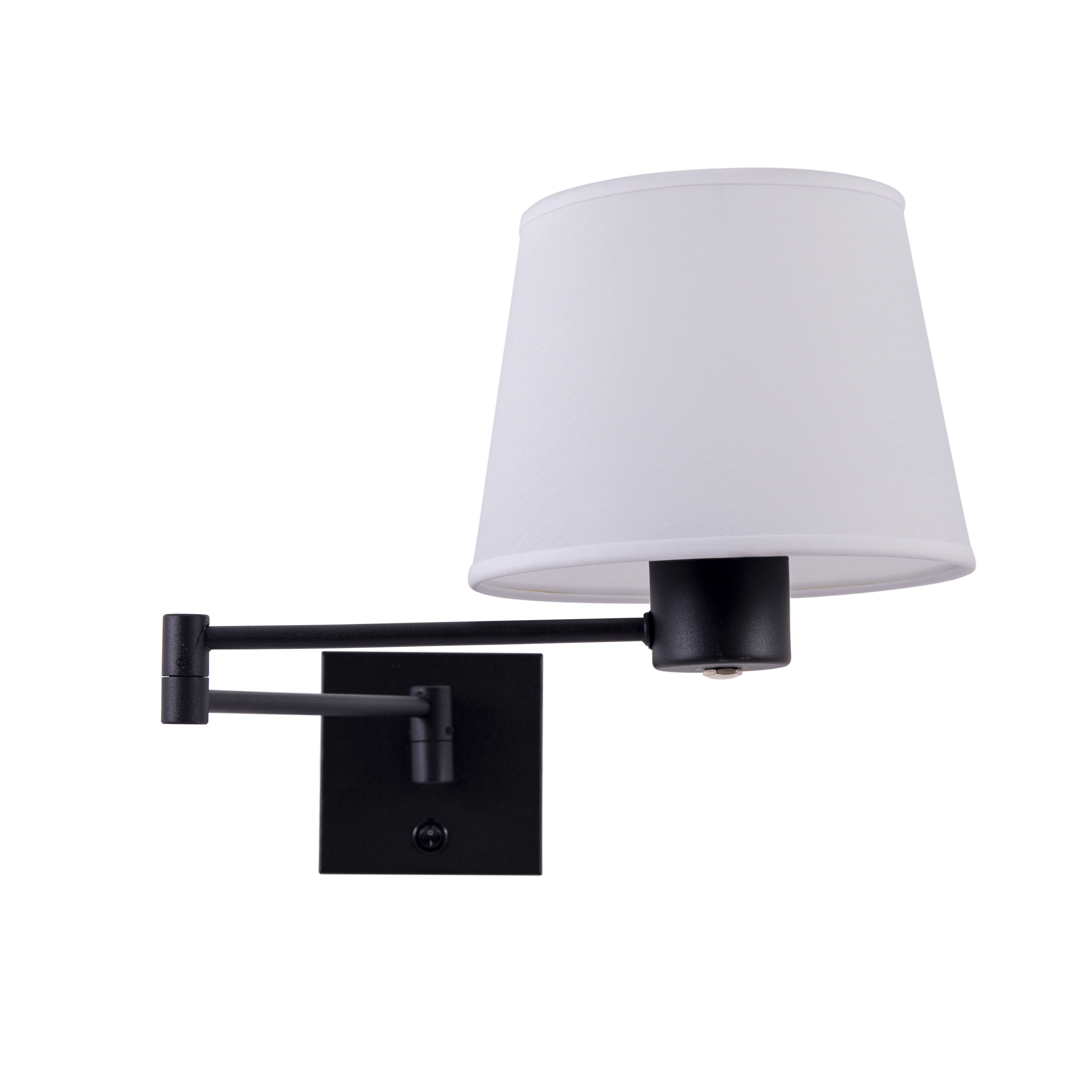 APLIQUE NG CON INTERRUPTOR Y BRAZO DOBLE C/PANTALLA DE TELA CÓNICA