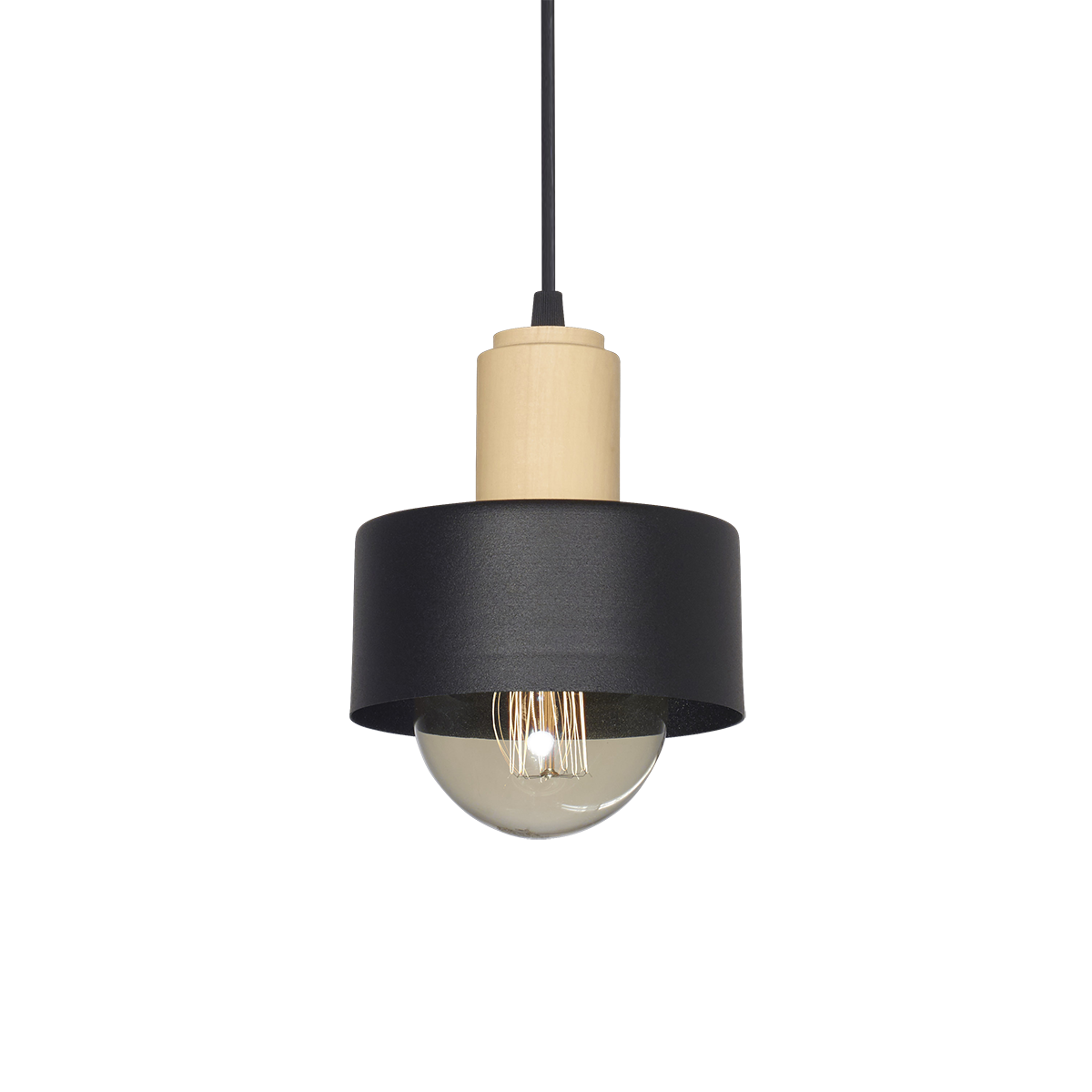 COLGANTE CHAPA 1L CON DETALLE EN MADERA