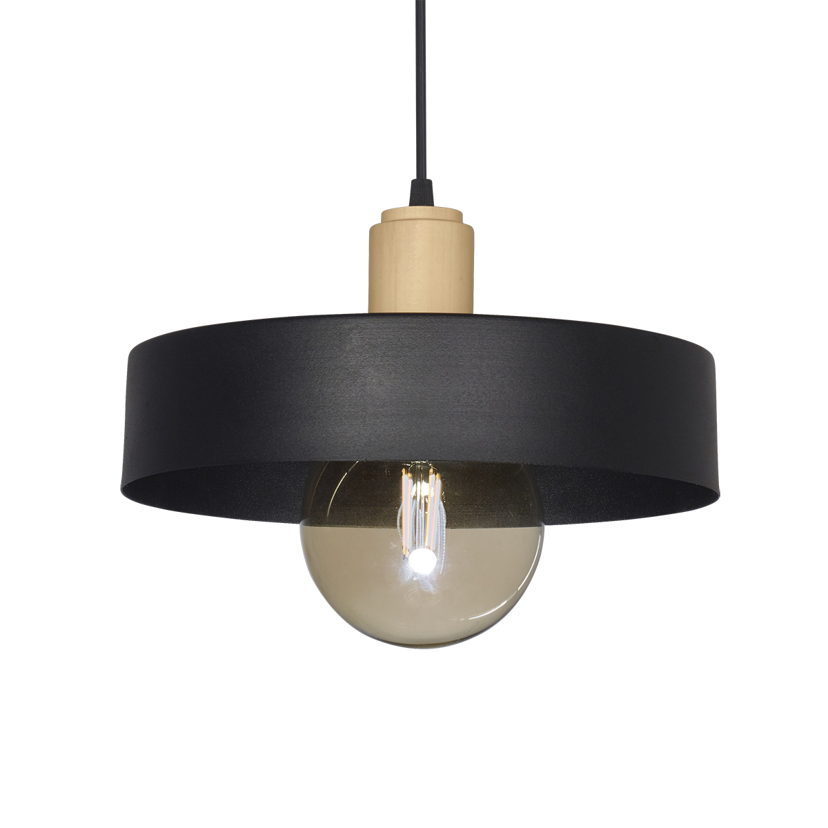 COLGANTE CHAPA 1L CON DETALLE EN MADERA