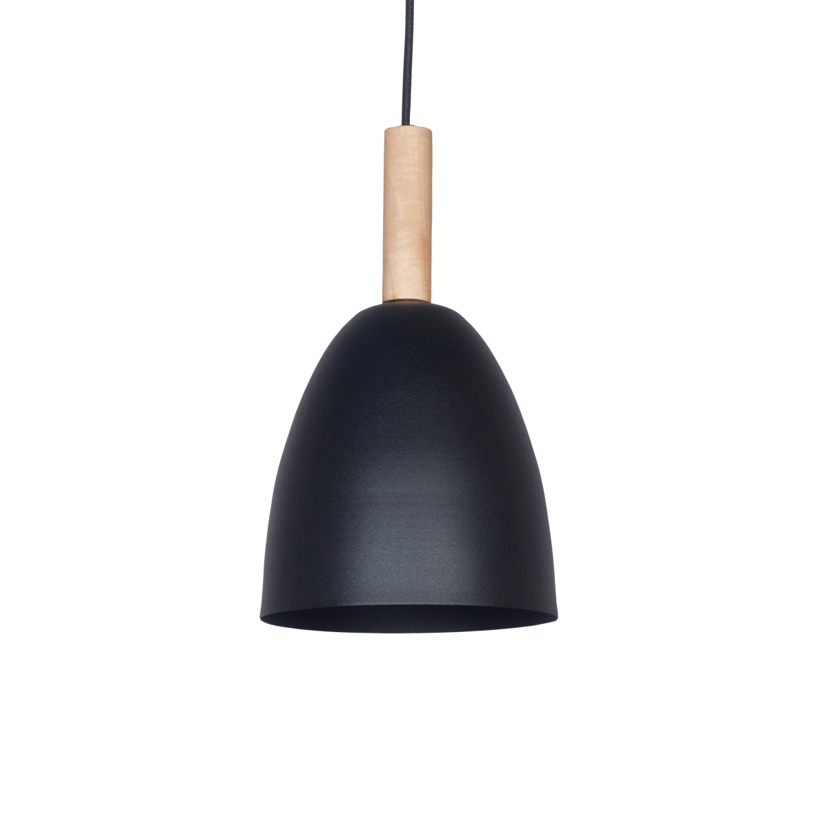 COLGANTE OVI DE ALUMINIO CON DETALLE EN MADERA 1L