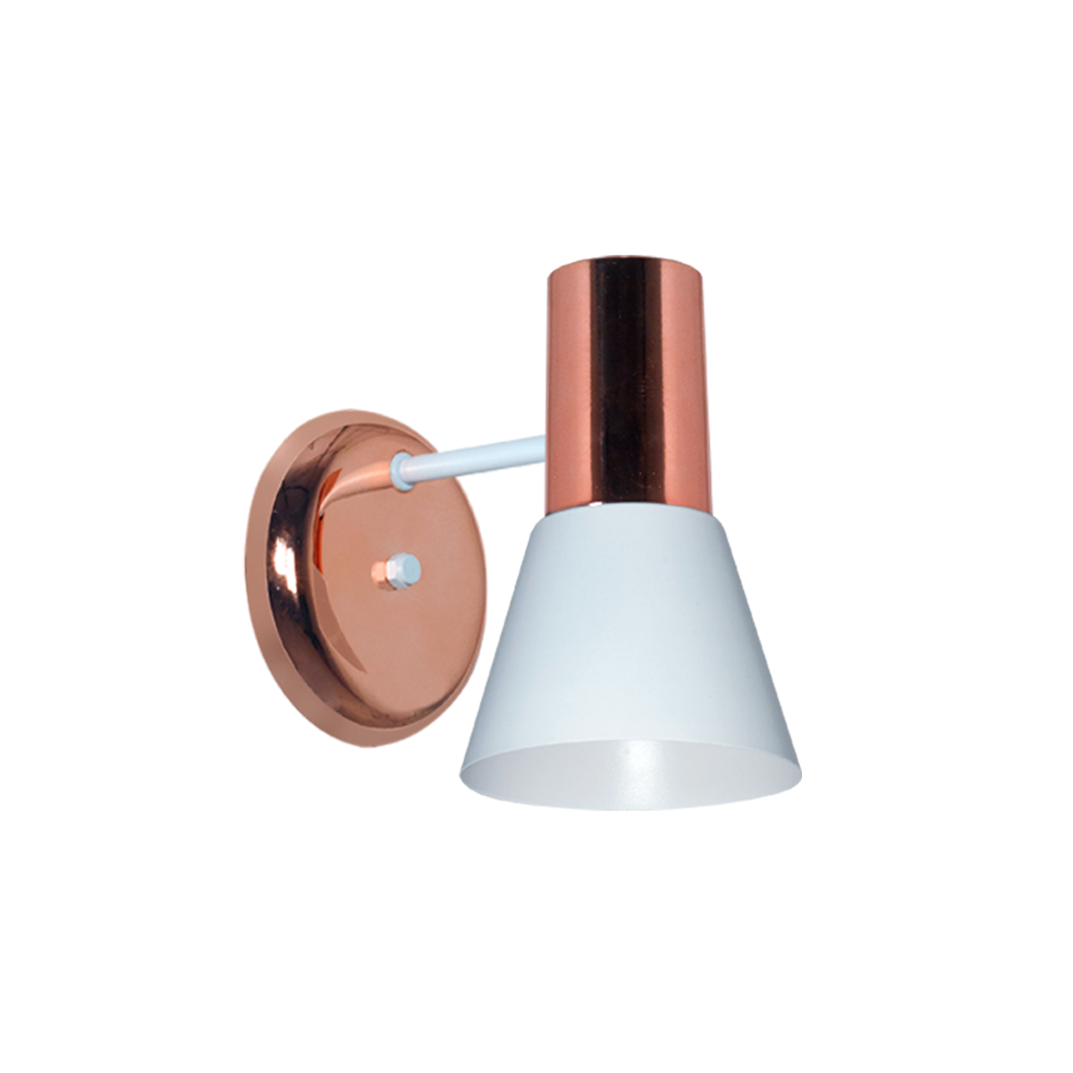 APLIQUE BASE RADIO C/ PANTALLA METALICA EMBUDO COMBINADO CON COBRE