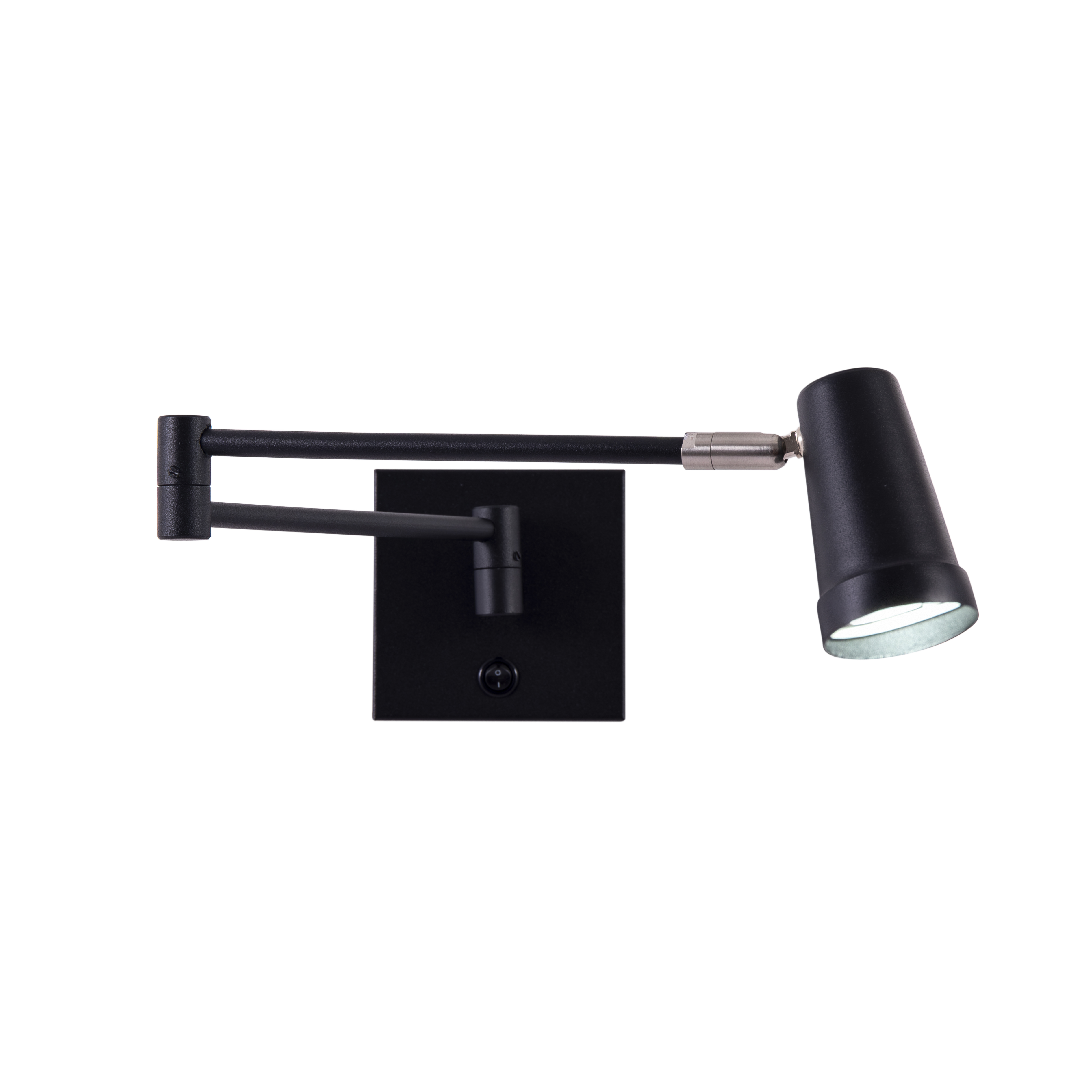 APLIQUE 1L C/INTERRUPTOR Y MOVIMIENTO BRAZO DOBLE CABEZAL METALICO LISO ORIENTABLE