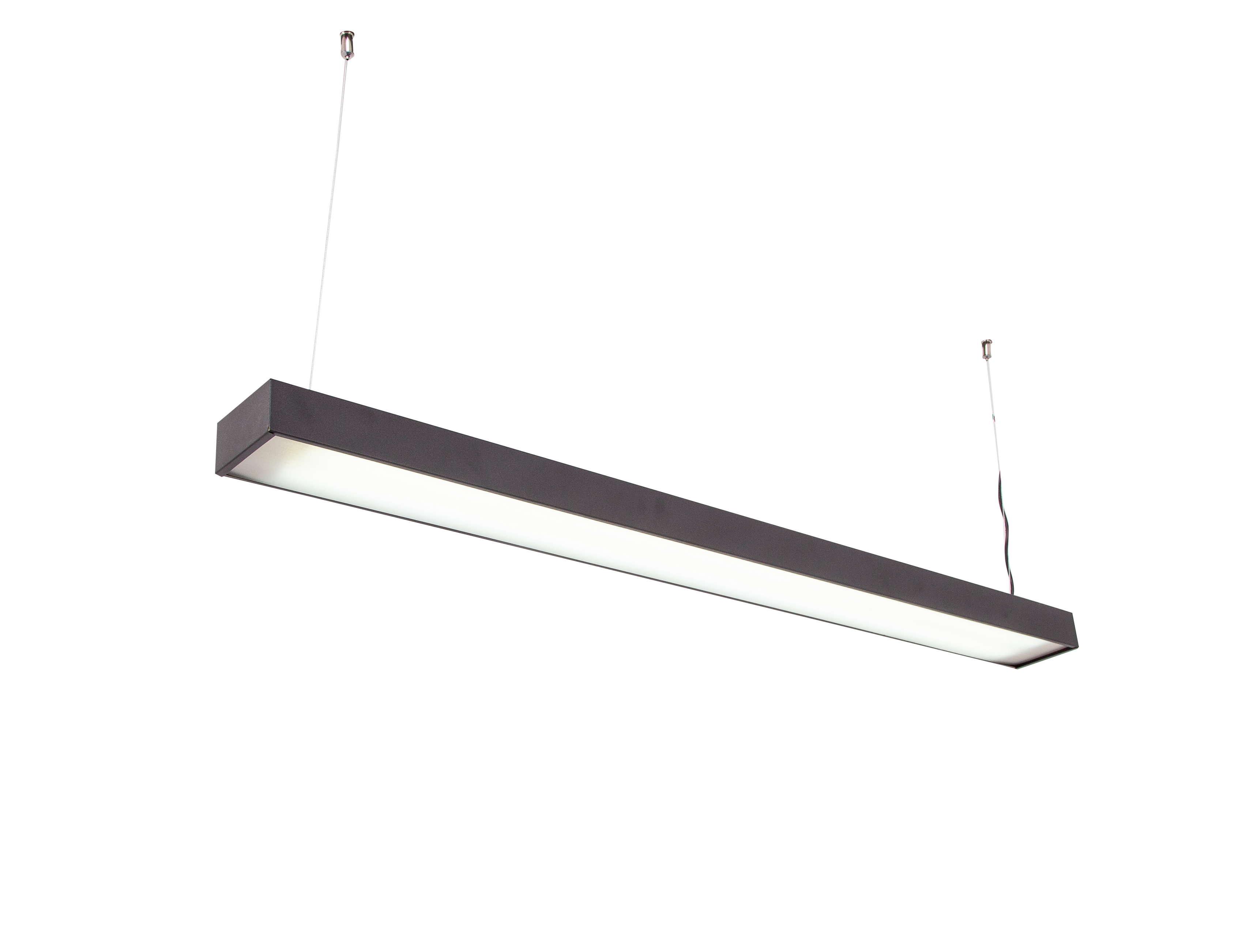 COLGANTE RECTILINEO PARA TUBO LED 2L CON DIFUSOR PLASTICO