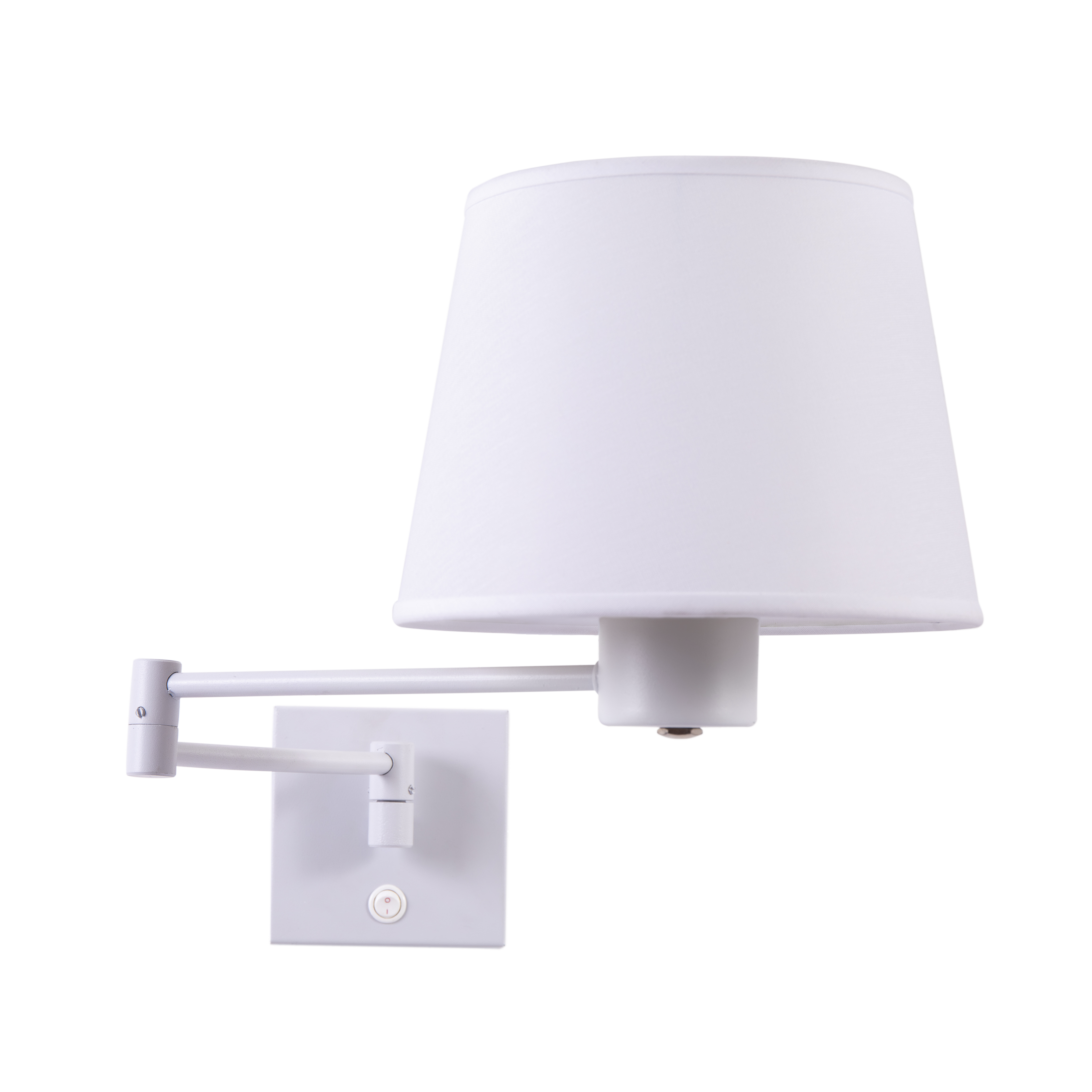 APLIQUE BL MICRO CON INTERRUPTOR Y BRAZO DOBLE C/PANTALLA DE TELA CÓNICA