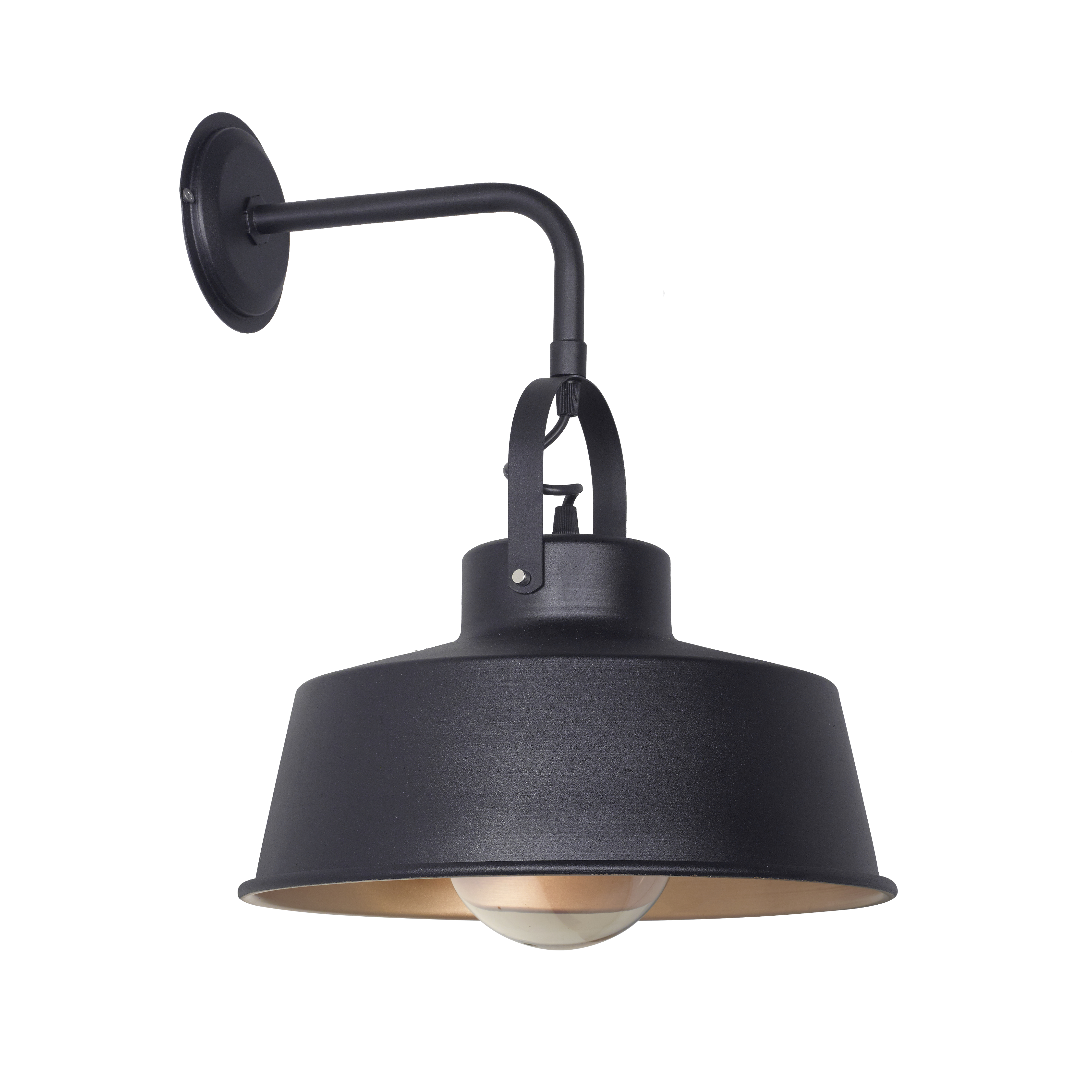 APLIQUE DE PARED CHAPA CON HERRADURA Y BARRAL "L" COMBINADO ORO MATE