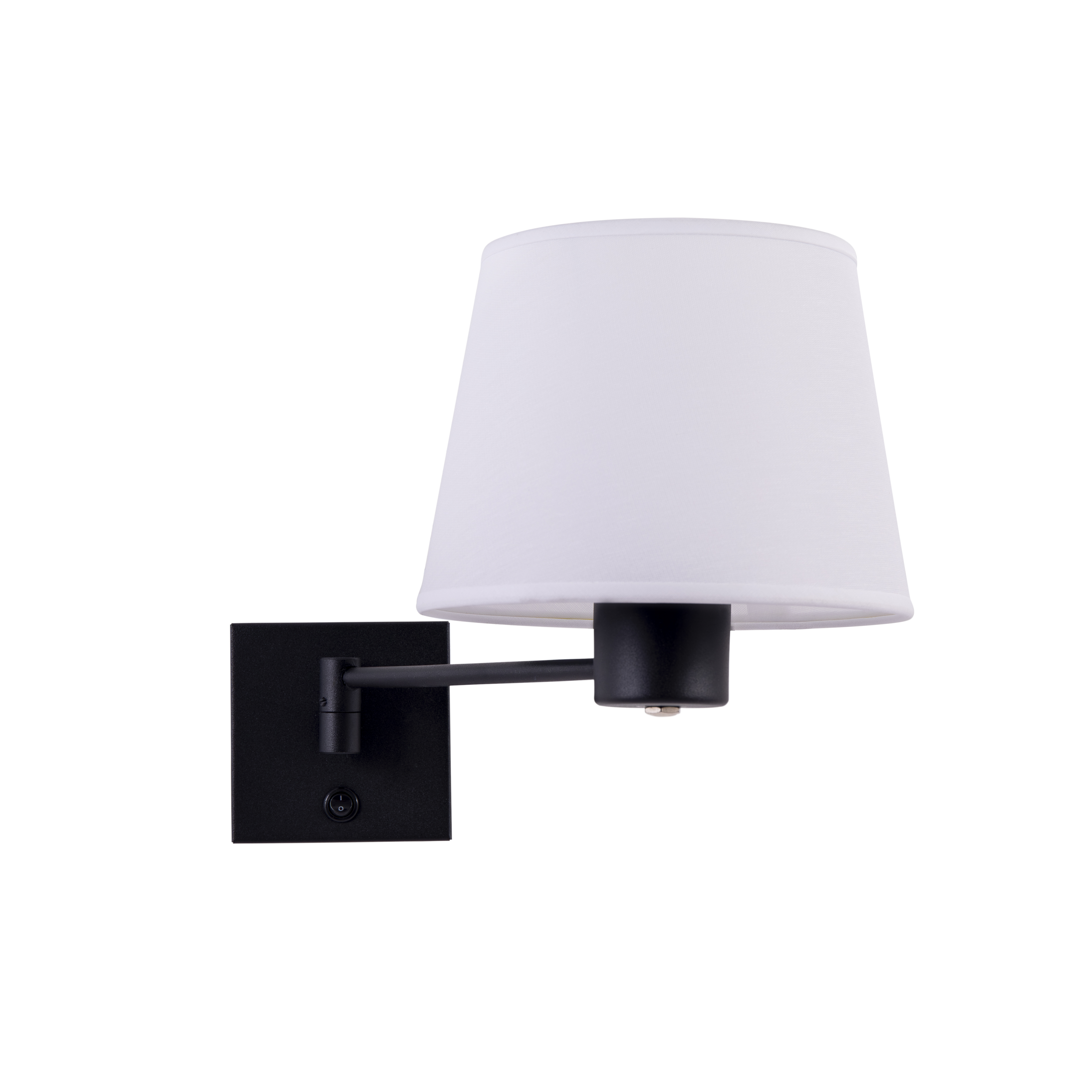 APLIQUE NG CON INTERRUPTOR Y BRAZO SIMPLE C/PANTALLA DE TELA CÓNICA